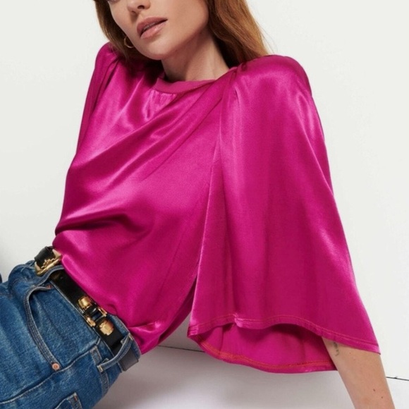 Anthropologie Nation LA Donna Bell Sleeve Silk Blouse - Picture 4 of 11